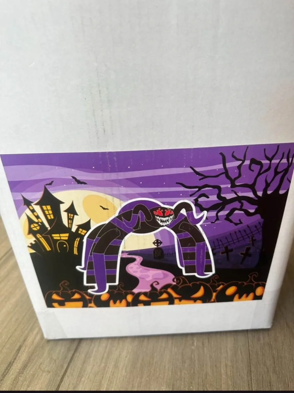 GIANT Halloween Inflatable Spider 🕷️ Black & Purple – HUGE Yard Decoration